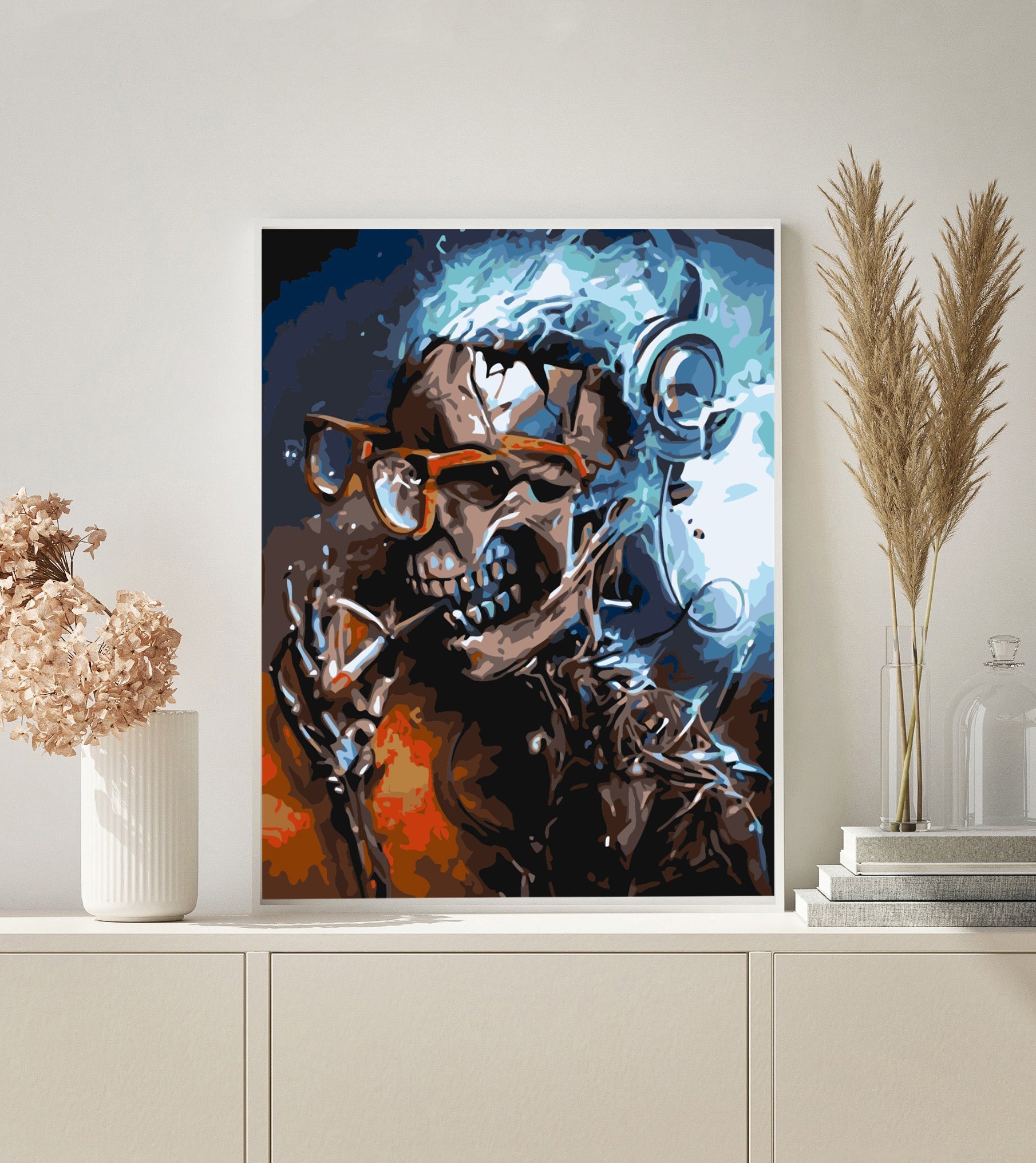 Skull with Glasses paint by numbers kit